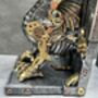 Pair Of Steampunk Dragon Bookends – Silver And Gold Retro, thumbnail 10 of 12