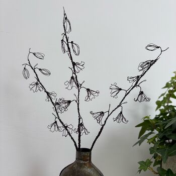 Three Handmade Delicate Wire Bluebell Stems, 2 of 9