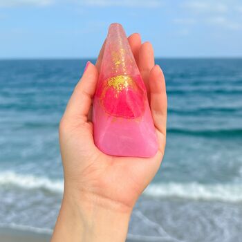 Surprise In A Soap Rose Soap Infused With Rose Quartz Crystal, 6 of 9