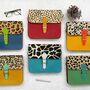 Recycled Leather Animal Print Crossbody Clutch Bag, thumbnail 1 of 10