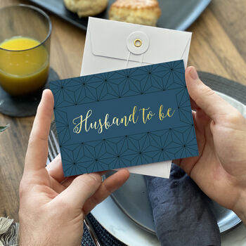 Husband To Be Gold Foil Wedding Card, 2 of 4