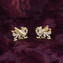 Welsh Dragon Earrings 18 Ct Gold On Silver, thumbnail 1 of 2