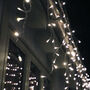 Snowing Warm White Icicle Christmas Lights, thumbnail 2 of 4
