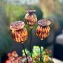 Set Of Three Copper Seed Head Garden Planter Stakes, thumbnail 6 of 9