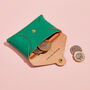 Personalised Vibrant Green Leather Card + Coin Purse, thumbnail 3 of 5