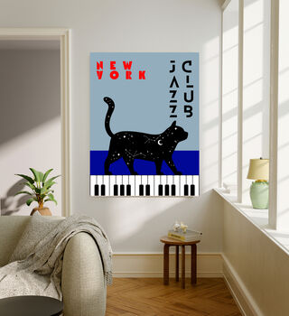 Jazz Festival New York Cat Music Art Print, 2 of 4