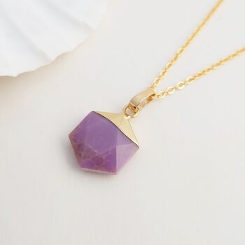 Dainty Purple Lilac Gemstone Necklace, 2 of 4