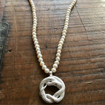 Silver Necklace With Pearl Chain, 4 of 7