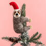 Felt Sloth Christmas Tree Topper, thumbnail 1 of 3