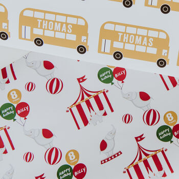 Personalised Circus Wrapping Paper, 3 of 3