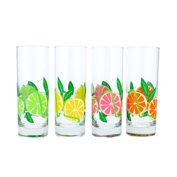 Citrus Fruit Printed Carafe And Highball Set, 4 of 7