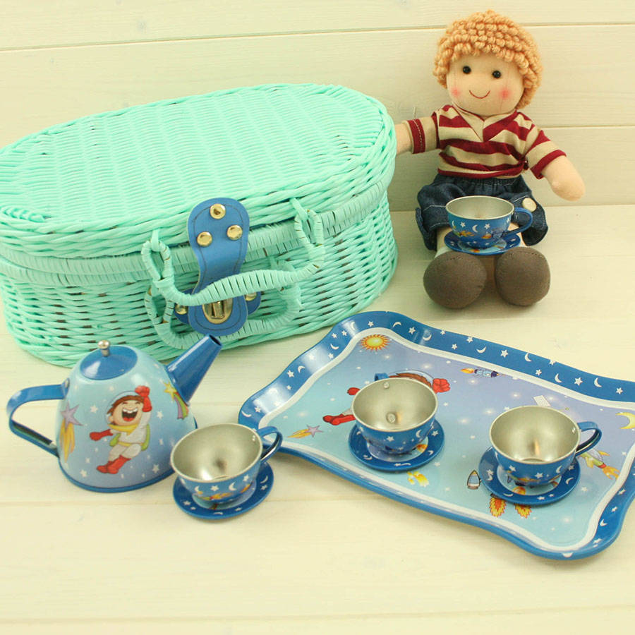 blue tea set toy