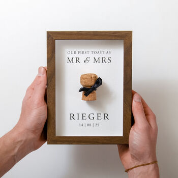 Personalised Our First Toast Cork Saver Frame, 3 of 12