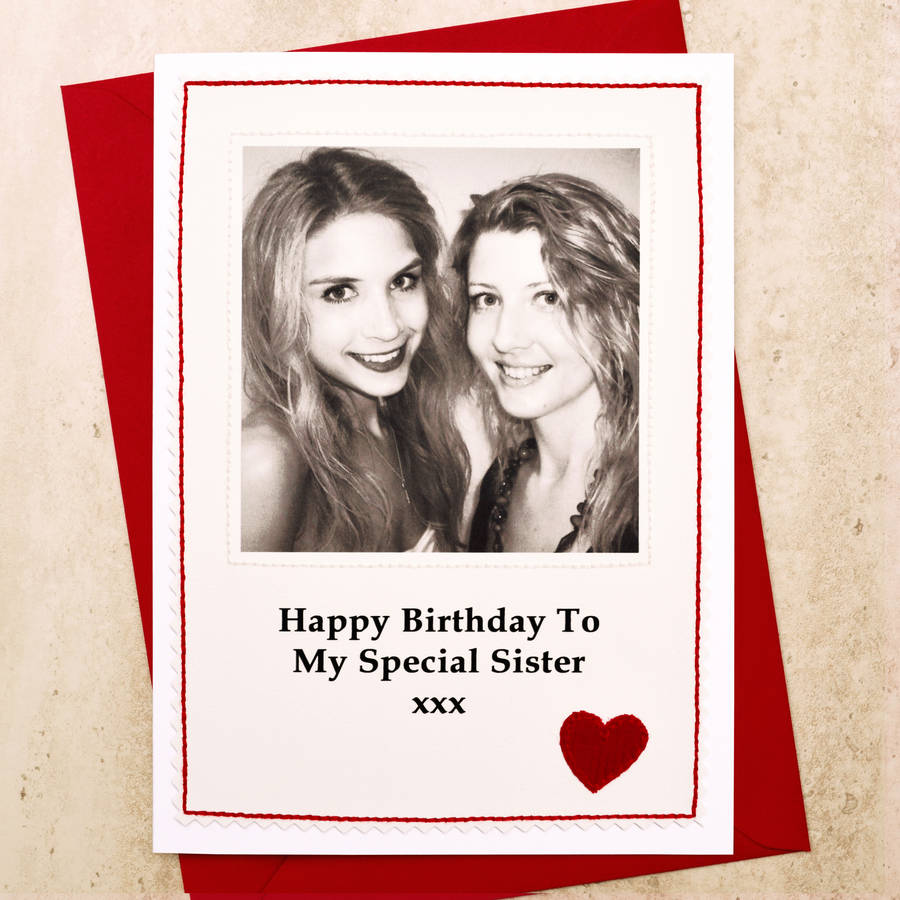 Sister Personalised Photo Birthday Card, 1 of 2