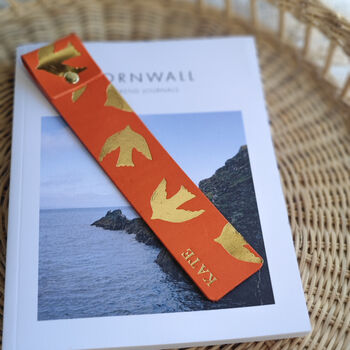 Orange And Gold Foil Bird Bookmark, 2 of 6