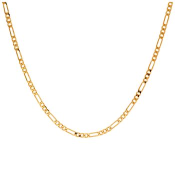 9ct Gold Diamond Cut Figaro Curb Chain Necklace 18 20', 2 of 6