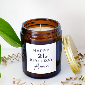 Personalised 21st Birthday Soy Wax Candle Gift Choice Of Fragrance, 4 of 10