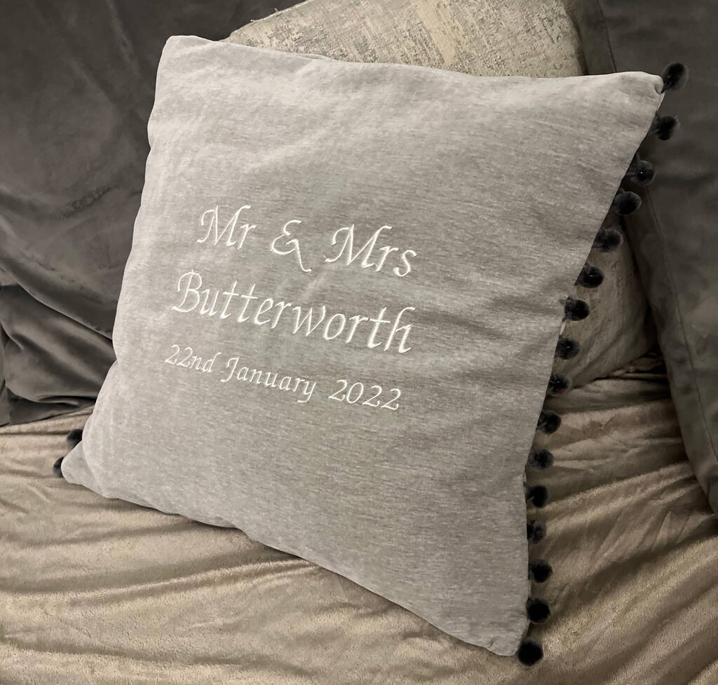 Personalised Couples Anniversary Cushion, 1 of 3