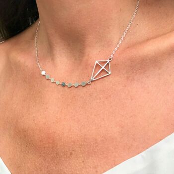 Origami Sterling Silver Kite Necklace, 2 of 6