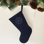 Embroidered Wool Felt Christmas Stocking, thumbnail 2 of 4