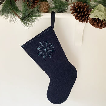 Embroidered Wool Felt Christmas Stocking, 2 of 4