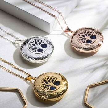 Personalised 18 K Rose Gold Plated Tree Of Life Locket, 7 of 12