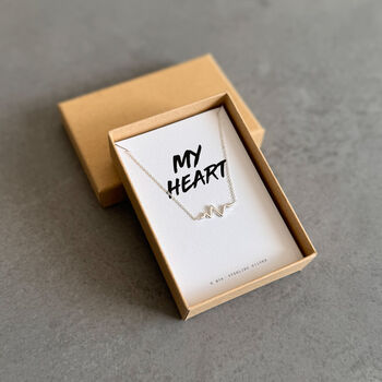 My Heart Sterling Silver Heartbeat Necklace – Meaningful Gift For Her, 5 of 6