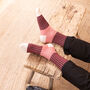 Oxford Stripe Burgundy Luxury Crew And Trainer Men Socks, thumbnail 4 of 5