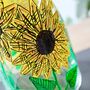 Sunflower Hand Painted Glass Vase, thumbnail 5 of 8