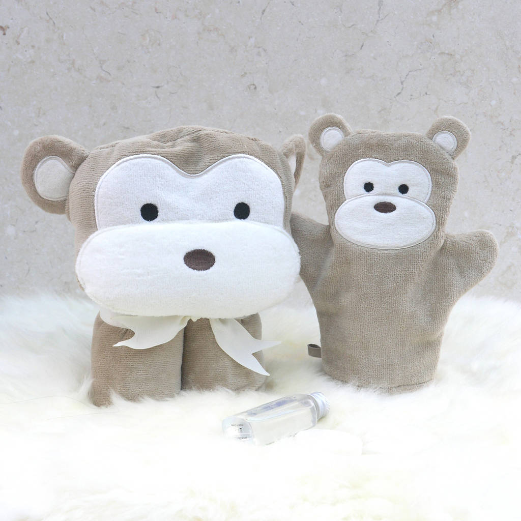 personalised cheeky monkey baby towel by bathing bunnies