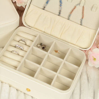 Wildflower Two Layer Travel Jewellery Box With Mirror, 3 of 5