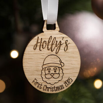 Personalised Baby's 1st Christmas Bauble Decoration, 3 of 7