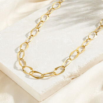 Large Hammered Link Chain Necklace, 3 of 5