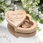 Floral Bouquet Engraved Wooden Heart Wedding Ring Box, thumbnail 1 of 2