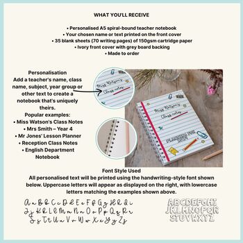 Personalised Teacher's Classroom Notebook, 4 of 4