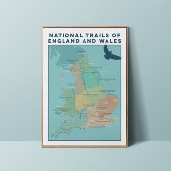 National Trails Of England And Wales Map Art Print, 8 of 9