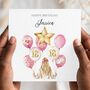 18th Birthday Girl Card, Pink Balloons Card For Daughter, Granddaughter, thumbnail 2 of 3