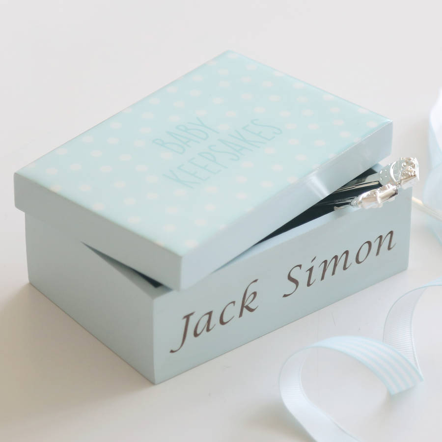 Personalised Baby Blue Keepsakes Box By My 1st Years