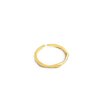Hammered Stacker Gold Ring Adjustable, 4 of 4