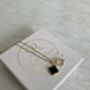 Black Fashion Four Leaf Clover Necklace, thumbnail 2 of 6
