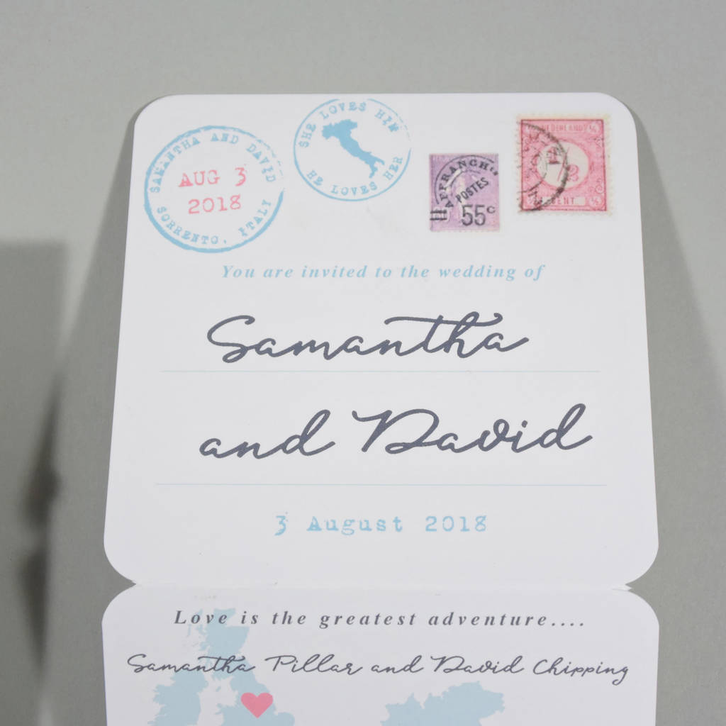 Postcard Style Wedding Invitation By Paper And Inc