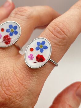 Ring With Real Flowers In Marie Antoinette Style, 12 of 12
