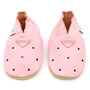 Dotty Fish Pink Cut Out Hearts Soft Leather Baby Shoes With Barefoot Soles, thumbnail 5 of 7