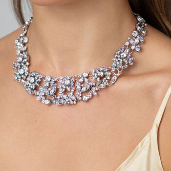 Crystal Flower Statement Collar Necklace, 2 of 3