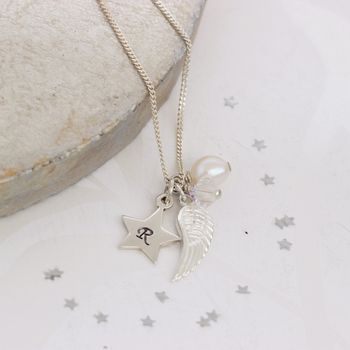 Personalised Angel Wing And Star Charm Necklace, 12 of 12