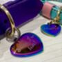Rainbow Plated Stainless Steel Heart Dog Tag, thumbnail 3 of 5