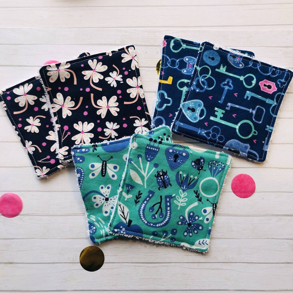 Handmade Washable And Reusable Blue Make Up Pads By Lily & Giraffe ...