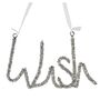 Silver Beaded ' Wish' Hanging Decoration, thumbnail 2 of 2