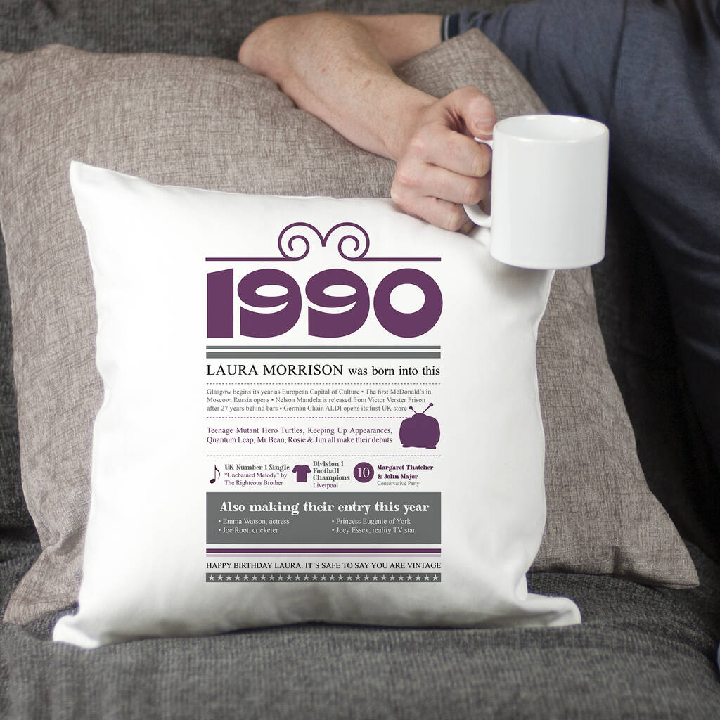 Personalised 30th Birthday Gift Cushion By A Few Home ...