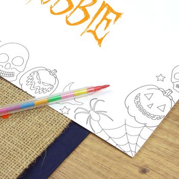 Personalised Halloween Colouring In Party Placemat, 2 of 2